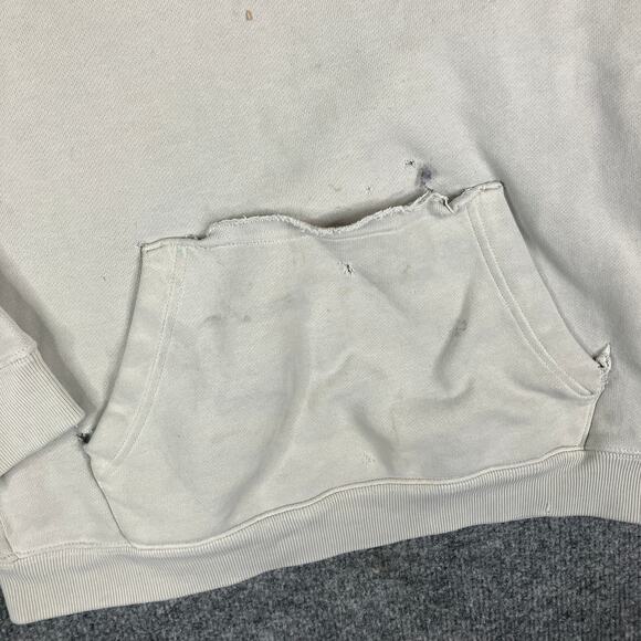 Carhartt Hoodie Youth M White Pullover Fleece Logo Graphic Distressed Boys - Picture 2 of 9